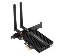 Generic Scheda Adattatore WiFi 6 da PCI-E a M.2 con Convertitore Ad Alta velocità 5.0 per Giochi e realtà Virtuale, Doppie Antenne per Portata Estesa, Sicurezza WPA3, compatibilità KEY-E