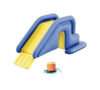 Generic Scivolo Gonfiabile Dal Design Pratico. Base Stabile E Riempibile D'acqua, Realizzata in PVC. Scivolo Da Arrampicata Allungato per Bambini con Area, Blu, Taglia unica
