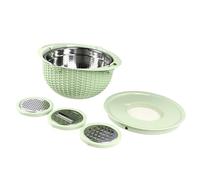 Generic Scodella Versatile 4 in 1 in Acciaio Inossidabile con Utensili per Affettare, per Preparare la, Vivere Sano, Durevole, Facile da Pulire, per Vivere in Appartamento (GREEN)