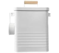 Generic Secchio in metallo bianco con guarnizione a prova di umidità, per grandi lenzuola per asciugatrice, cialde per bucato e altro ancora, per conservare alimenti per animali domestici