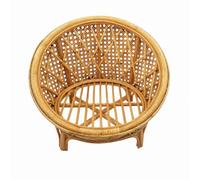 Generic Sedia Miniatura in Rattan Vintage Sedia in Rattan con Schienale Traforato Compatto per Ritratti di Milestone