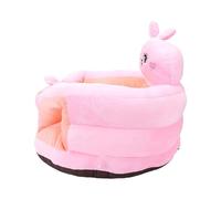 Generic Seggiolino per Bambini in Peluche con Supporto per la Schiena, Tessuto Morbido e Confortevole per Imparare a Sedersi, Regalo per L'asilo (Coniglietto rosato)