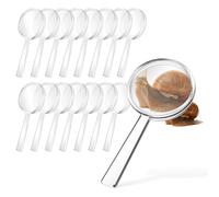 Generic Set 16 Pezzi Lenti D'ingrandimento 8x in Plastica Nera, Lente Portatile Impugnatura Comoda per Esplorazione Didattica, Lettura e Lavoretti di Gruppo