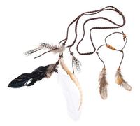 Generic Set 2 Pezzi Fascia per Chioma Bohémien Piume e Braccialetto Tribale per Bambina, Accessori per Costumi Vintage per Feste e Festival, Copricapo Elegante in Stile Indiano