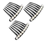 Generic Set 3 Pettini per Chioma Antiscivolo con Perle e Cristalli, Forcine Laterali Eleganti per Acconciature da Sposa e Cerimonia, Accessori Moda Donna e Ragazze