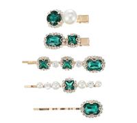 Generic Set 5 Pezzi Fermagli per Chioma Donna Strass e Perle, Mollette Moda Copricapo Ragazza, Accessori Chioma Eleganti per Feste e Occasioni Speciali