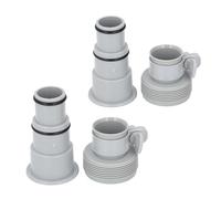 Generic Set Adattatori per Conversione Tubi, Robusto Connettore in PVC da 4 Pezzi per Pompe per Piscine con Tubi da 1,5 e 1,25 Pollici, Perfetto per Sistemi di Filtraggio Affidabili, Completo di Clip