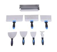 Generic Set Coltello e Padella di Fango, Set Coltello a Secco in Acciaio Inossidabile 8 Pcs, Taglieri di Registrazione con Stucco Ergonomico con estremità del Martello