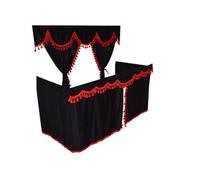 Generic Set completo di tende per camion nere con nappe rosse, adatte solo per DAF SUPER SPACE -CAB e SCANIA TOPLINE [ cabine alte]