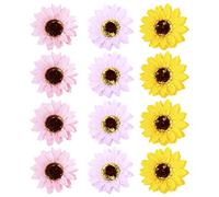 Generic Set da 12 Fiori di Sapone Girasole Decorativi con Base, Saponette Profumate Delicate per Compleanno e Regali Romantici, Forniture per Fioristi e Decorazioni la Casa