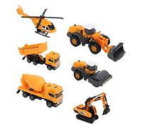 Generic Set da Gioco da Cantiere in Lega con Mini Macchinine e Aereo, Ideale Come Regalo per Feste per Bambini