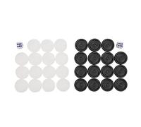 Generic Set da Gioco Dama Bianca Nera Pezzi in Plastica da 22 Mm con Dadi per Bambini Giochi da Tavolo per Famiglie 32 Pezzi