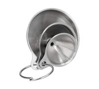 Generic Set da Senza Perdite Imbuto per Riempimento Olio in Acciaio Inossidabile per Piccole Bottiglie con Cerchi per Uso, Imbuti in Metallo da 3 Pezzi con Design di Ventilazione per Cuochi Domestici