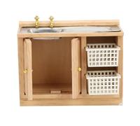 Generic Set da Tavolo per Lavare i Piatti da Cucina in Miniatura per Casa delle Bambole 1/12 con Cestini Splendidamente Realizzati per la Decorazione della Casa delle Bambole
