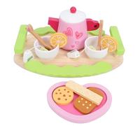 Generic Set da tè in Legno, Giochi di Ruolo Tea Party per Bambini Set di Tazze da Teiera Interattive Giocattolo Educativo per Genitori e Figli Regali di Compleanno per Ragazzo e Gris