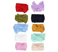 Generic Set di 10 Fasce Elastiche per Capelli per Bambini, Accessori per Fasce per Capelli in Nylon Morbido per Neonati, Graziosi Fiocchi per Indossare Ogni Giorno, Feste di Compleanno e Accessori