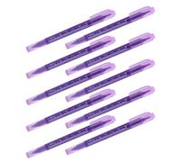 Generic Set di 10 pennarelli viola per misurare la pelle delle sopracciglia, con doppia testa, con righello, per salone di bellezza