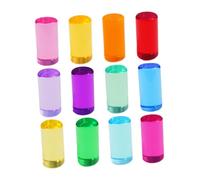 Generic Set di 12 Blocchi Da Costruzione Arcobaleno per Bambini, per L'educazione Prescolare, Adatti a Bambini di 3, 4 E 5 Anni. Blocchi Cilindrici in, come descritto, Diametro 5 Cm