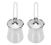 Generic Set di 2 Caffettiere Turche in Acciaio Inossidabile, Caffettiere Greche Premium da 15 Floz per caffè, Latte, Burro e Cioccolato