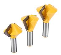 Generic Set di 3 Frese a Bocca di per Progetti di Lavorazione del Legno, Frese per Giunti per Colla su più Lati con Diametro del Gambo di 1/2", Materiale in Carburo