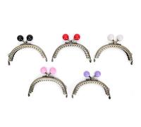 Generic Set di 5 Cornici per Borsa in Colori Alla Moda con Clip per Chiusura a Bacio in Rilievo per Borse Artigianali Fai-da-te Borse da Sera Materiale in Ferro 8,5 Cm