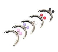 Generic Set di 5 Cornici per Borsa in Colori Alla Moda con Clip per Chiusura a Bacio in Rilievo per Borse Artigianali Fai-da-te Borse da Sera Materiale in Ferro 8,5 Cm