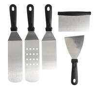 Generic Set di 5 Pezzi Palette per Pizza in Acciaio Inossidabile Argento Design Perforato per Girare e Spostare Pizze, per Forno e Cucina