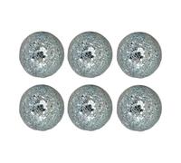 Generic Set di 6 Sfere Decorative in Vetro con Effetto Mosaico Craquelé, Ideali per Decorare Un Centrotavola Nuziale, Silver White