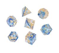 Generic Set di 7 Dadi Poliedrici RPG, Resina Splendidamente Realizzata con Inclusioni Glitterate, Ideali per Giochi da Tavolo, Sicuri e Durevoli (#4)