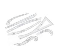 Generic Set di 7 Righelli per Cucito in Scala Trasparente, Set su Misura, Righello per Abbigliamento in Acrilico Ad Alta Precisione per la Creazione di Modelli, Righello Multiuso per Design Alla