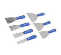 Generic Set di 7 Spatole Raschietto per Stucco in Acciaio Al Carbonio con Custodia in Nylon - Strumenti Versatili per Riparare il Muro a Secco per Dipingere L'intonaco - Perfetto per la