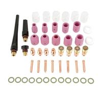 Generic Set di Accessori per Saldatura di Lenti a Gas Kit di Pinze per Tazze di Allumina da 49 Pezzi WP-17/18/26 Materiali di Consumo per Torcia per Completare Senza Problemi i Progetti di Saldatura