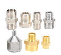 Generic Set di Adattatori per Aerografo Durevoli da 7 Pezzi, Connettore BSP da 1/8 Pollici 1/4 Pollici, Filettatura Liscia, Standard Originale per Tubo del Compressore D'aria, Artisti Artigiani