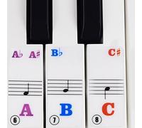 Generic Set di Adesivi per Tasti del Pianoforte Trasparenti Rimovibili per un Facile Apprendimento e Insegnamento Tastiera a 61 Tasti in PVC Multicolore 1 Set