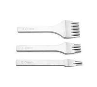 Generic Set di Attrezzi per Punzonatura da 2/5/10 in Acciaio Bianco Affilato per Lavorazione della Pelle, per Scalpelli da Cucitura in 3 Dimensioni per Artigiani della Pelle (Spaziatura 3,0 mm)