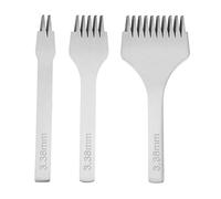 Generic Set di Attrezzi per Punzonatura da 2/5/10 in Acciaio Bianco Affilato per Lavorazione della Pelle, per Scalpelli da Cucitura in 3 Dimensioni per Artigiani della Pelle (Spaziatura 3,38 mm)