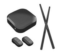 Generic Set di Batteria Ad Aria Portatile, Set di Batteria Tascabile, Batteria Elettronica Leggera, Bacchetta Ad Aria Elettronica per Appassionati, Adattatore audio per pedale, Taglia unica bambino