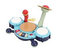 Generic Set di Batteria per Bambini Dai Colori Vivaci con Sviluppo di Competenze e Microfono per Regalo Giocattolo per Bambini, Funzionamento Facile, Regalo di Compleanno Perfetto