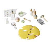Generic Set di Bellezza in Legno, Set Da Gioco per Il Trucco, Specchio in Legno E Accessorio per Cosmetici, Gioco di Finzione, Maschera Facciale, Trucco per F