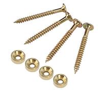 Generic Set di Boccole Metalliche per Giunti per Manico di Chitarra, Accessori di Sicurezza per Bulloni per Basso Elettrico, 4 Set per Applicazioni Flessibili, Materiale in Acciaio Inossidabile per