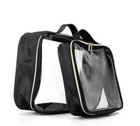 Generic Set di Borse da Toilette Trasparenti per Borse da Trucco Leggere e Impermeabili da Viaggio, Confezione da 2, Design Trasparente per un Accesso Rapido 23x18x6 Cm e 16x19x4,5 Cm (Grande Piccolo)