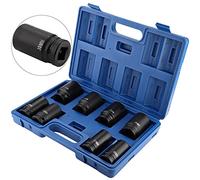 Generic Set di Bussole a Impatto Profondo con Guida da 8 Pezzi da 3/4 Pollici per Meccanici Pesanti Scatola di Immagazzinaggio in Acciaio Al Cromo Vanadio Durevole da 24-38 Mm