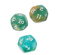 Generic Set di Dadi Astrologici Glitterati Dadi Runici a 12 Lati Facili da Leggere per Giochi da Tavolo 3 Pezzi (Stile 4)