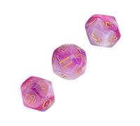 Generic Set di Dadi Astrologici Glitterati Dadi Runici a 12 Lati Facili da Leggere per Giochi da Tavolo 3 Pezzi (stile 1)