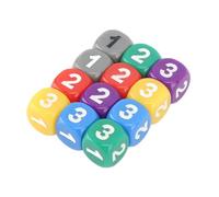 Generic Set di Dadi in Plastica Colorata a 6 Facce Gioco di Dadi per L'apprendimento della Matematica per Giochi da Tavolo e Insegnamento Digitale, 12 Pezzi, Portatile per L'uso in Movimento