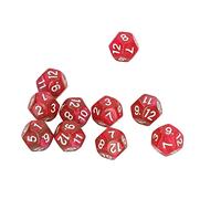 Generic Set di Dadi Multi-applicazione a 12 Facce, 40 Pezzi con Numeri Chiari e Facili da Leggere per Giochi Interattivi e Insegnamento, Sicuri e Impermeabili (rosso)