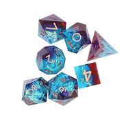 Generic Set di Dadi Poliedrici da 7 Pezzi con Numeri Chiari, Giochi di Ruolo in Resina Squisiti, Regalo Perfetto per la Famiglia e gli Amici, Materiale Naturale (#1)