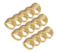 Generic Set di Ditali per Cucito di Precisione Ditale Ad Anello Regolabile in Rame Durevole per Cucito e Riparazione, Ditale in Metallo da 14 Pezzi per Artigianato Fai-da-te Domestico, 0,6 X 0,5