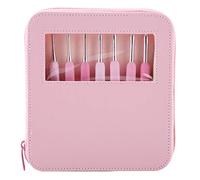 Generic Set di Ferri da Uncinetto 9 Pezzi Strumenti per Maglieria Ergonomici con Impugnatura Morbida per Mamme e Artigiani con Borsa Protettiva in PU