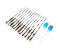 Generic Set di Forchette per Fonduta in Acciaio Inossidabile con Manico Resistente Al Calore per Feste, Picnic e Riunioni di Famiglia 12 Pezzi 24 Cm